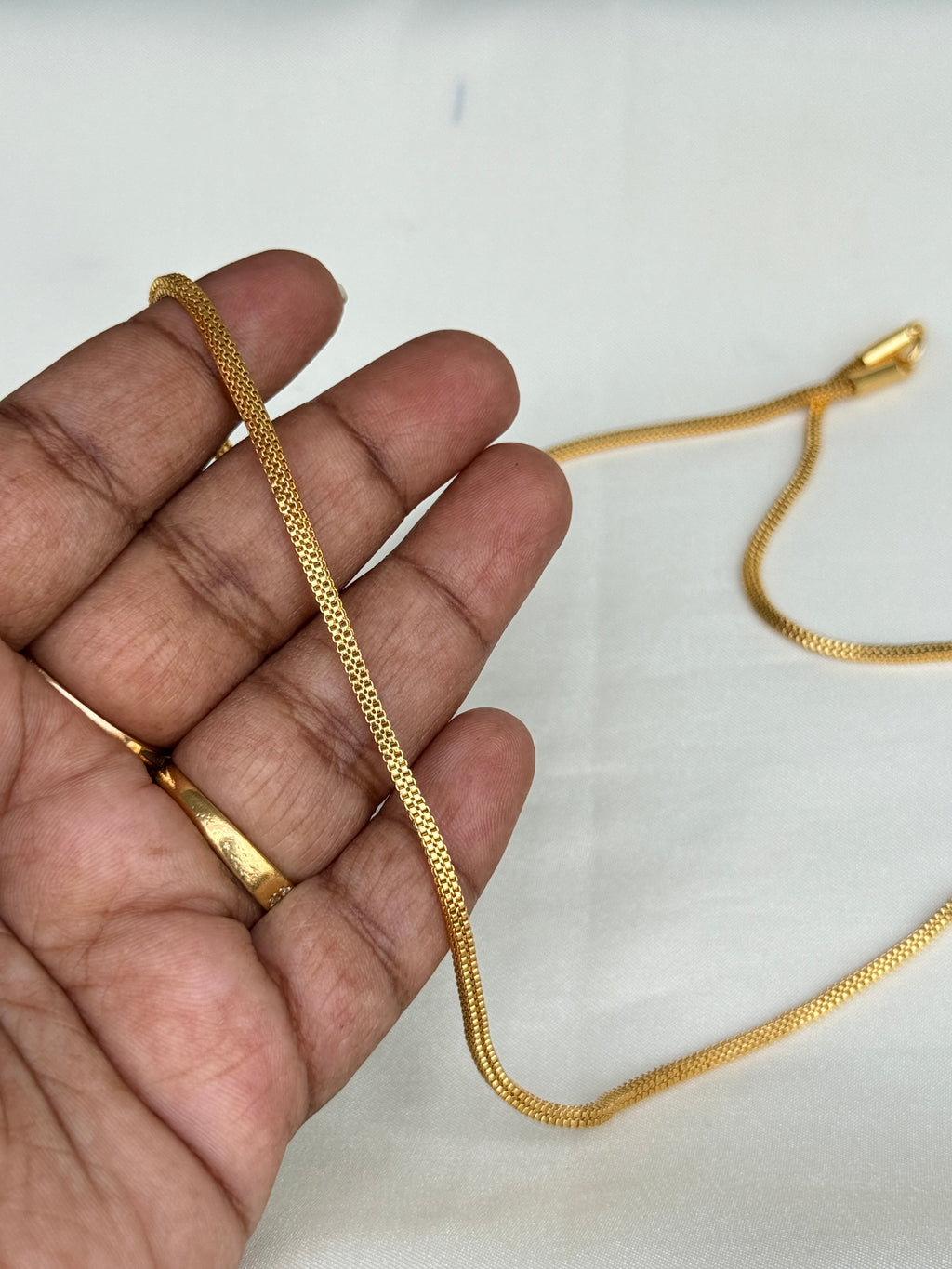 Tc043 1gram plain 24 inches thali chains