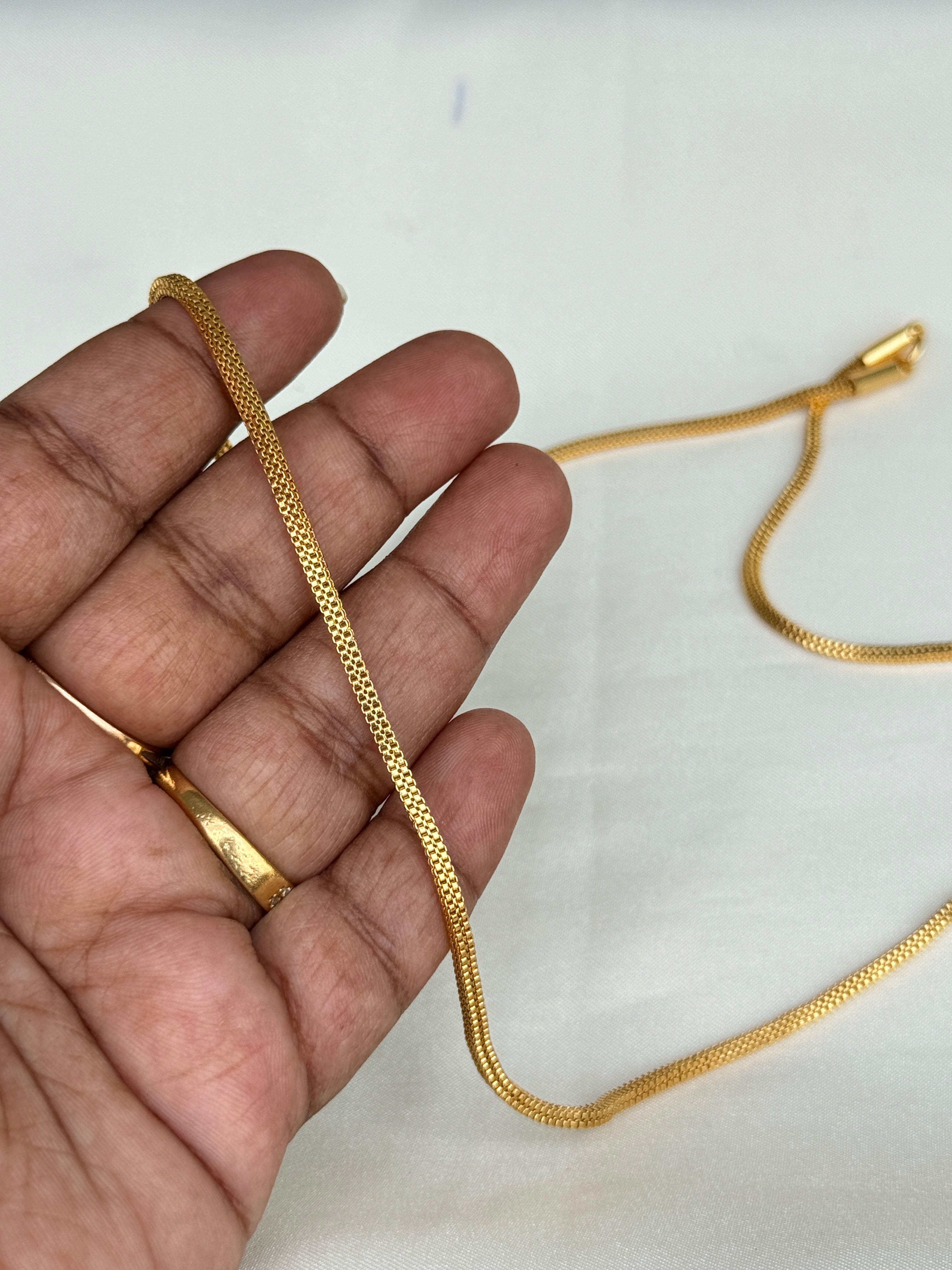 Tc043 1gram plain 24 inches thali chains