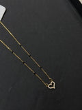 BB038 heart Anti tarnish Black Beads