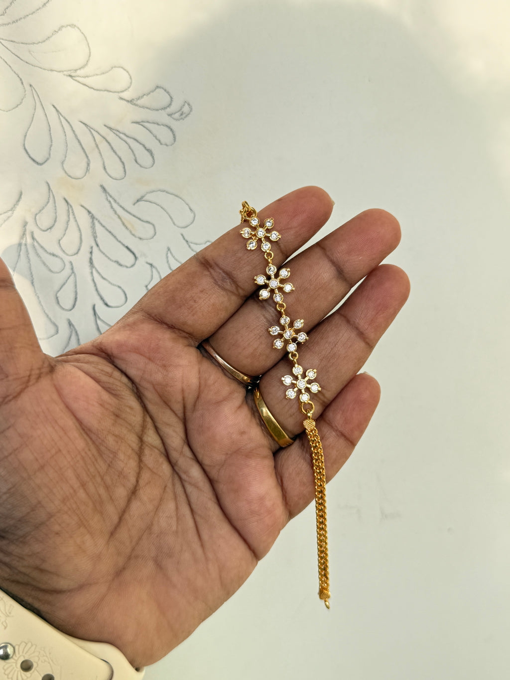 BR531 4 flowers panchaloham bracelet for 2-6&2-8size