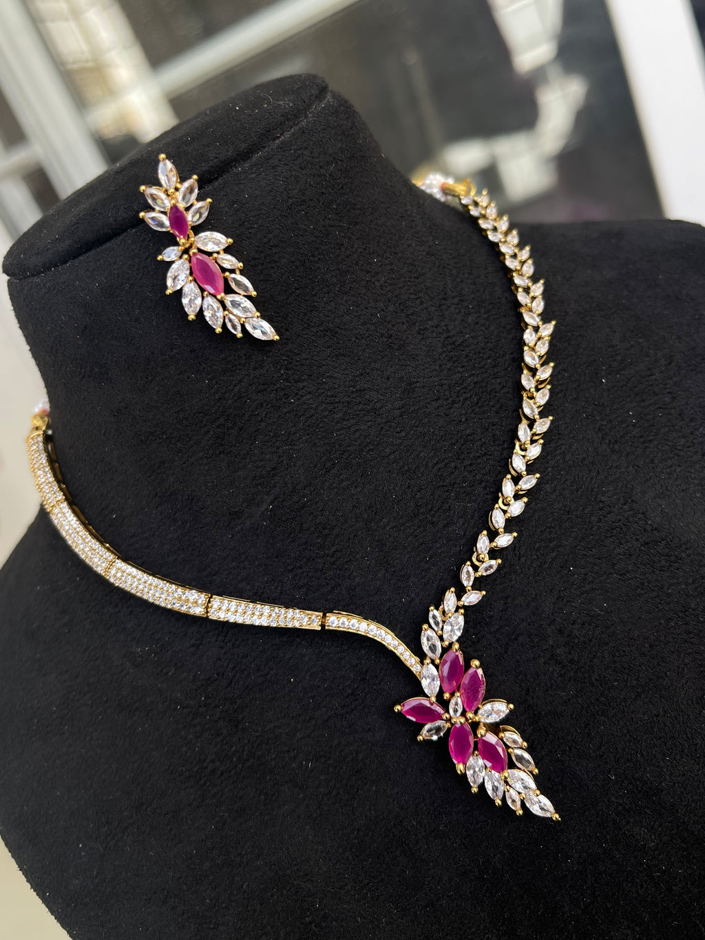 Ns516 Ruby white combination neckset