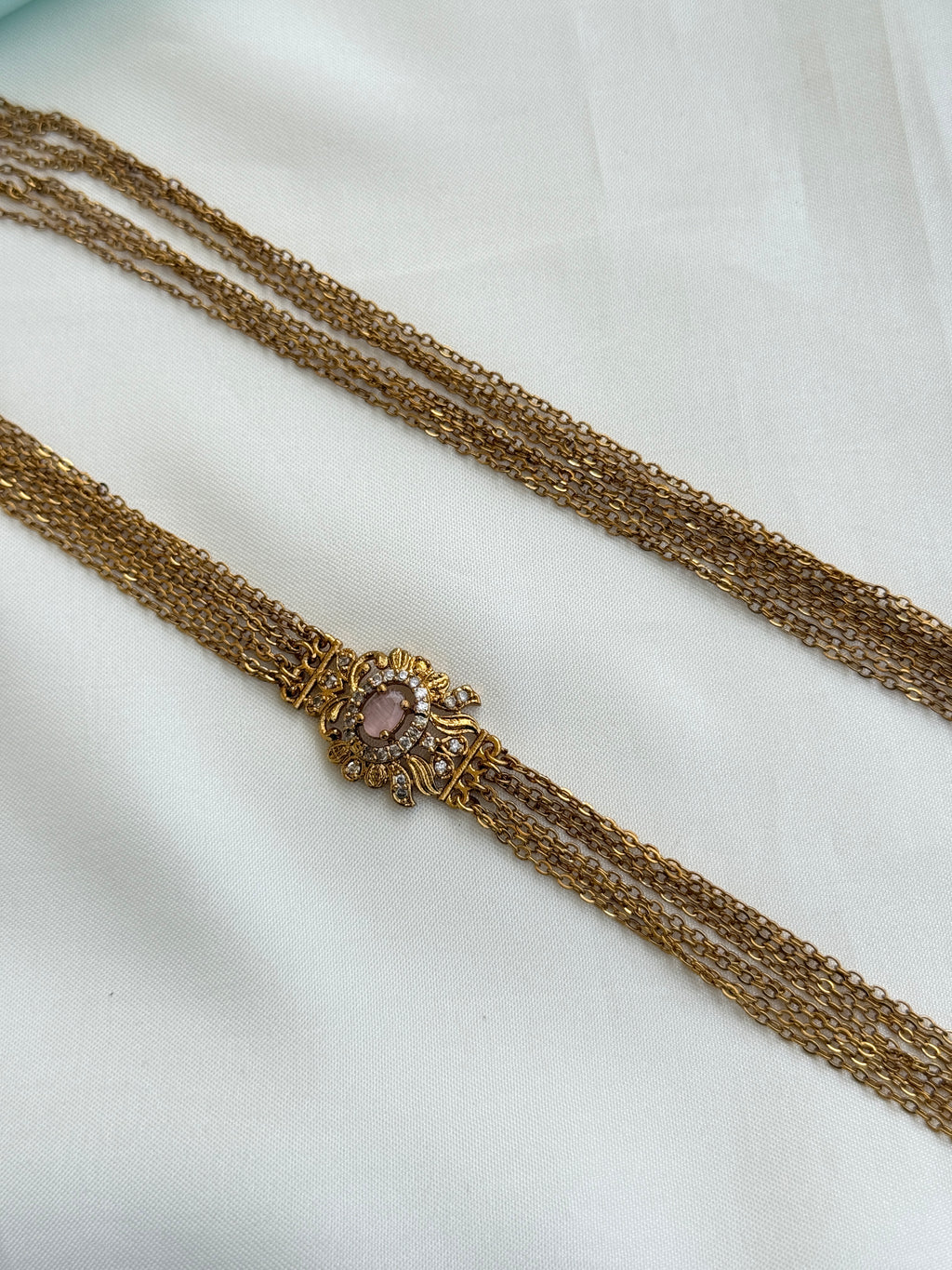 Ch5089 Chandraharam with side pendent 8 layers in 27 inches