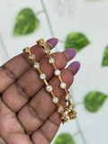 PH376 panchaloham polished stone bangles