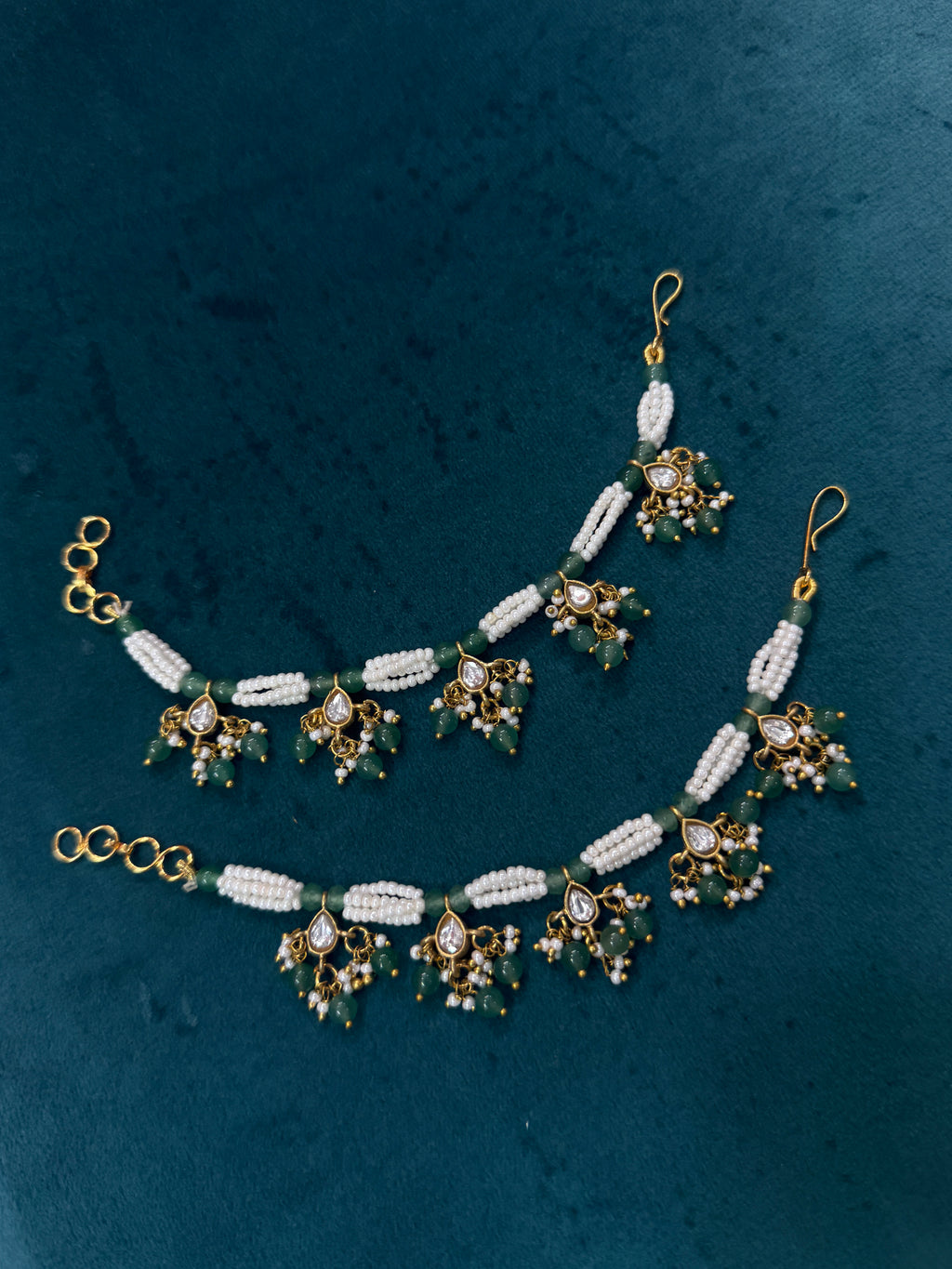 Ch214 pearl Kundan chempaswaralu