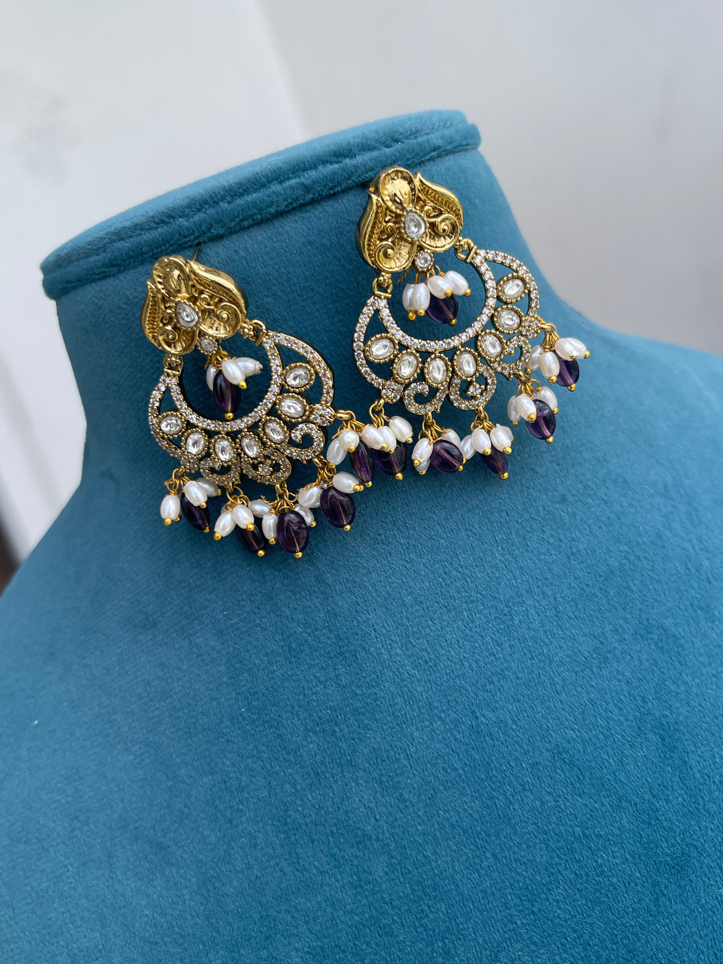 Victorian chandbali earrings