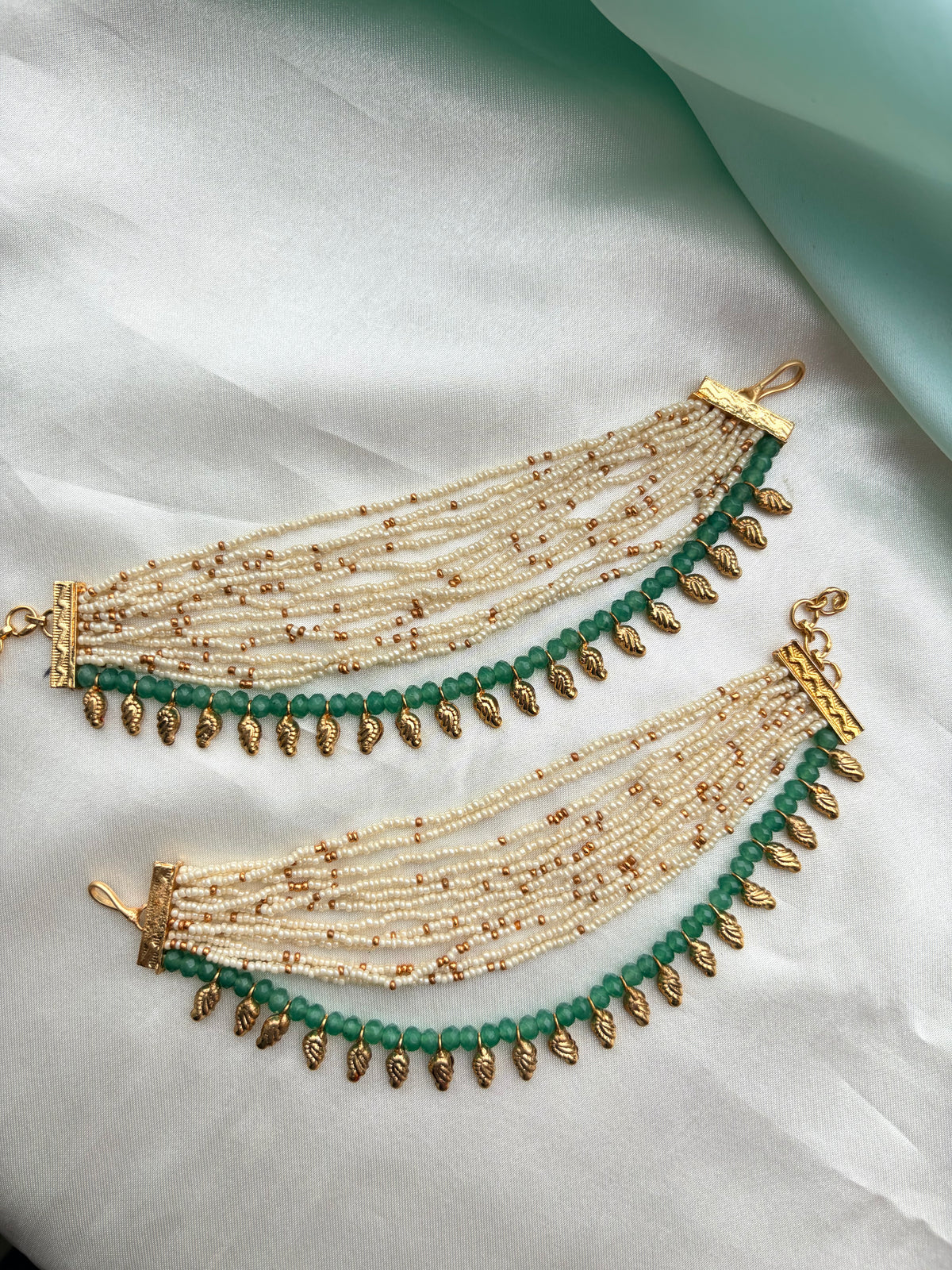 13 layers sugar pearls and leaf design Chempaswaralu ch247