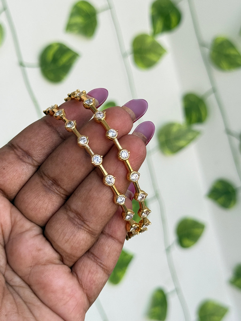 Ph376 panchaloham polished stone bangles