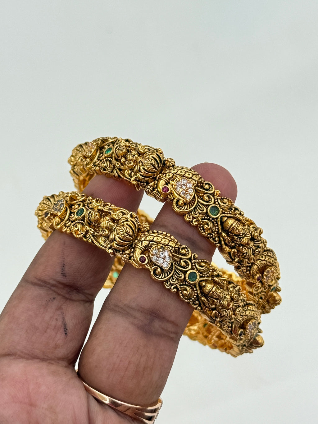 Sb155 Lakshmi devi peacock nakshi multi colour bangles