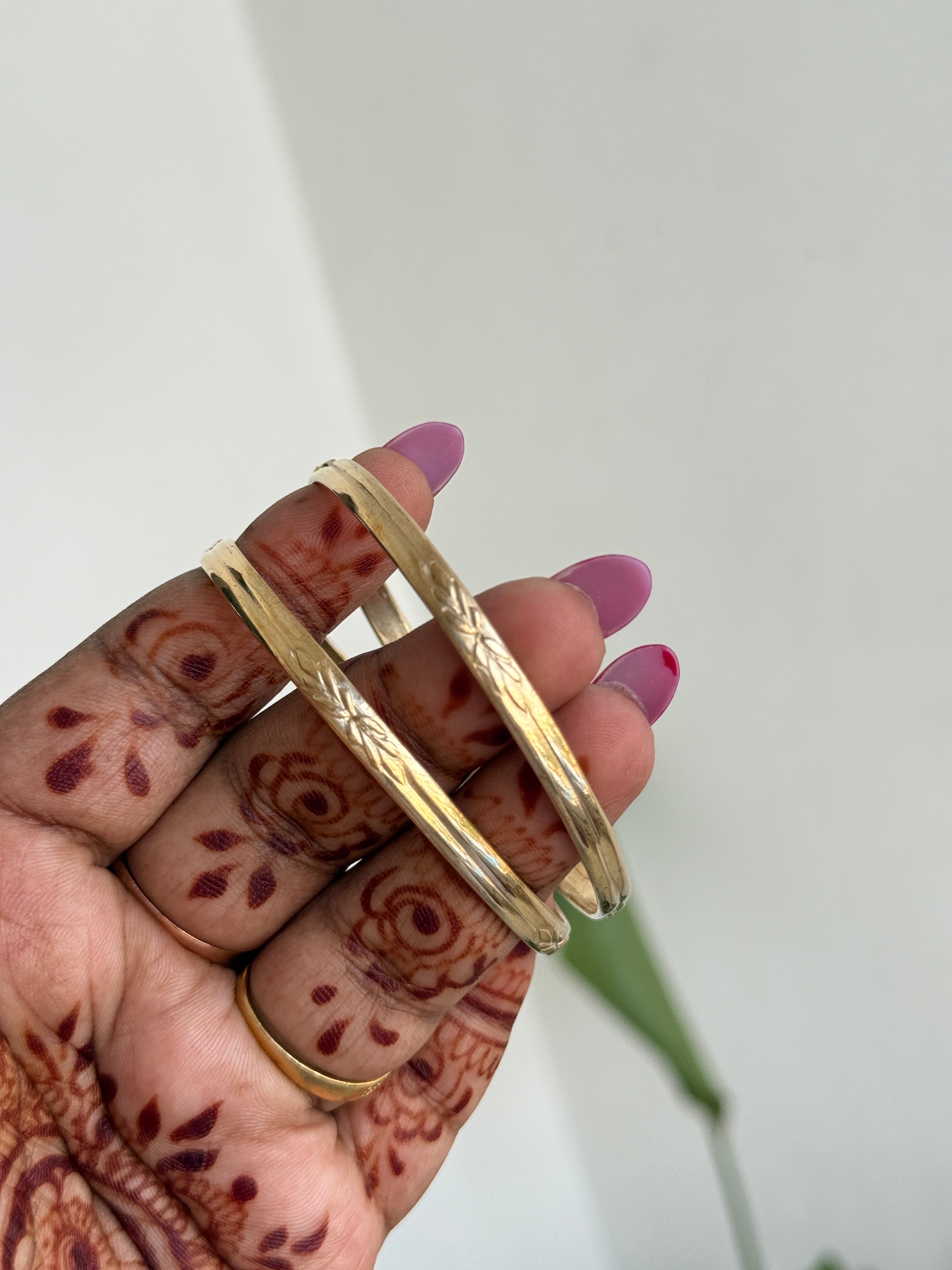 Ph343 panchaloham un polished leaf bangles