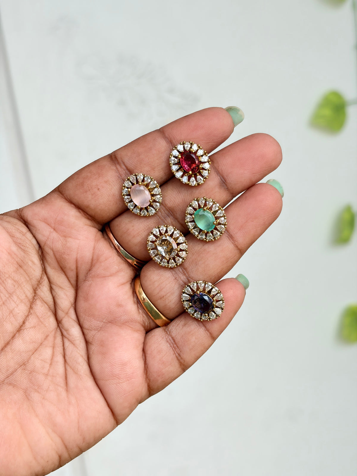12-in-1 earrings Uncuts changeable butta earrings  Er939