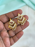 PH505 panchaloham stones back screw earrings
