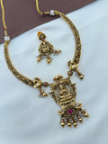 NS654 nakshi Lakshmidevi jadau Kundan kante Neckset with gold balls