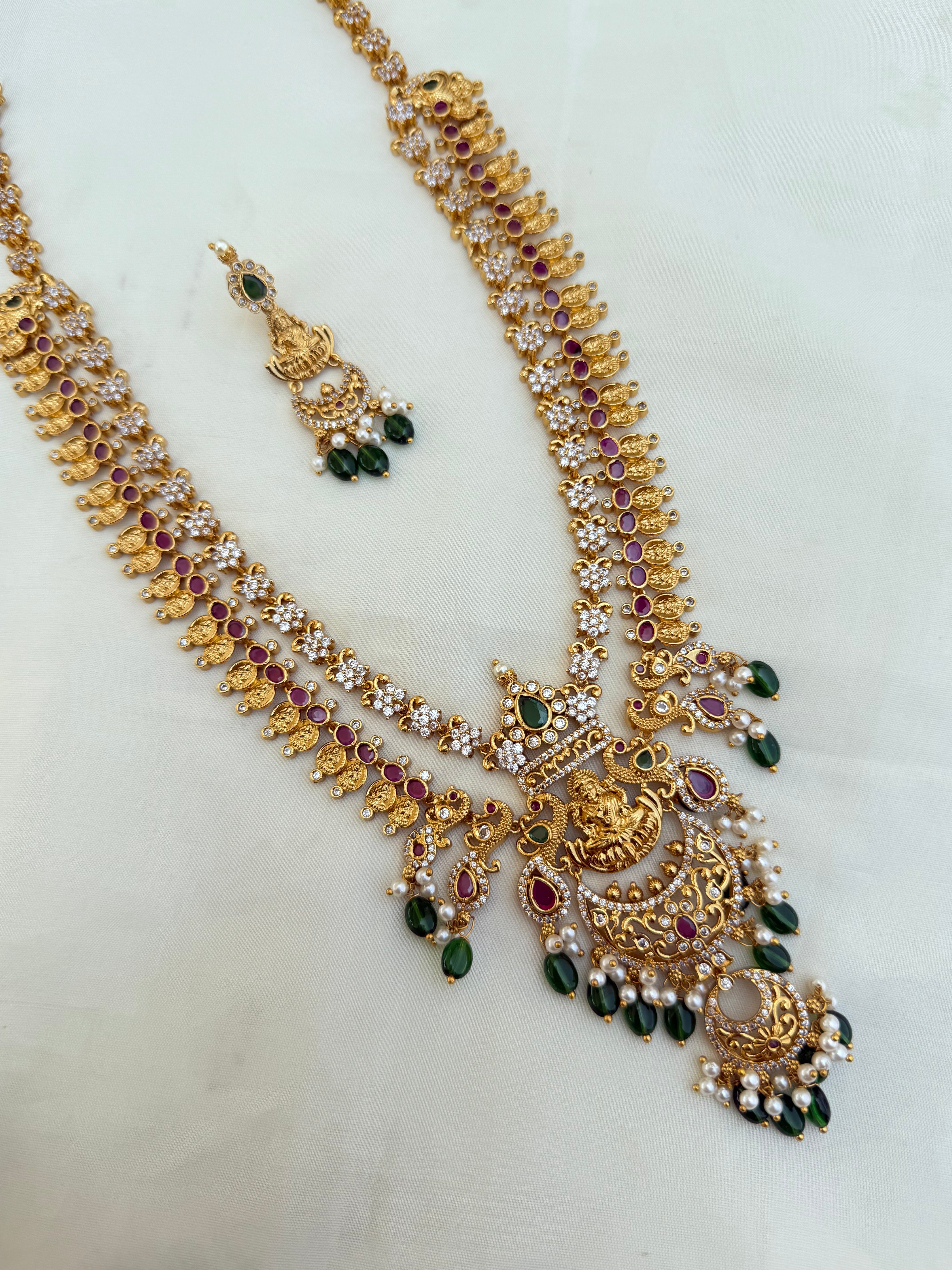 Heavy Lakshmi devi cz long haram Lh2040