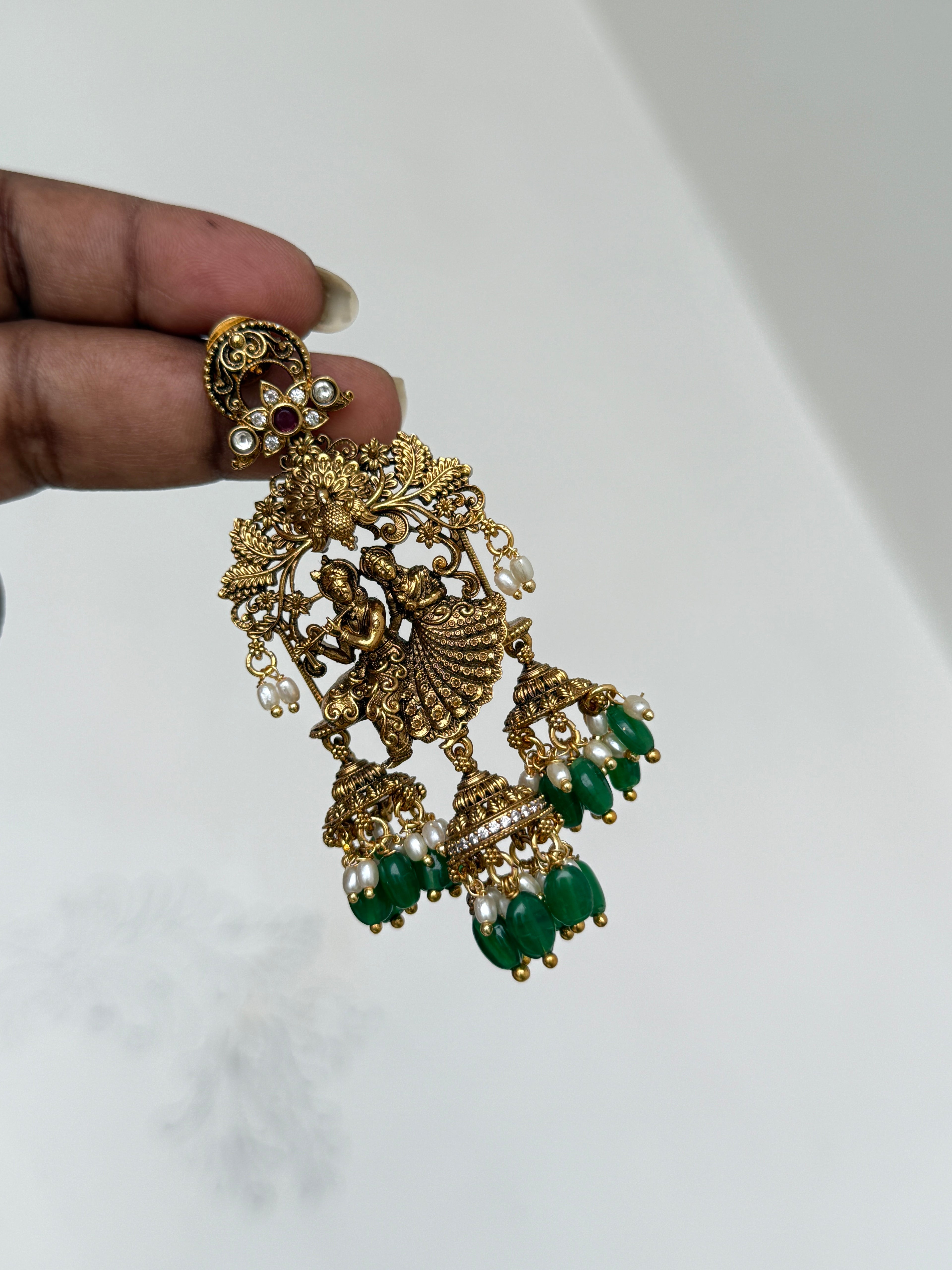 Er135 nakshi radha krishna big size earring