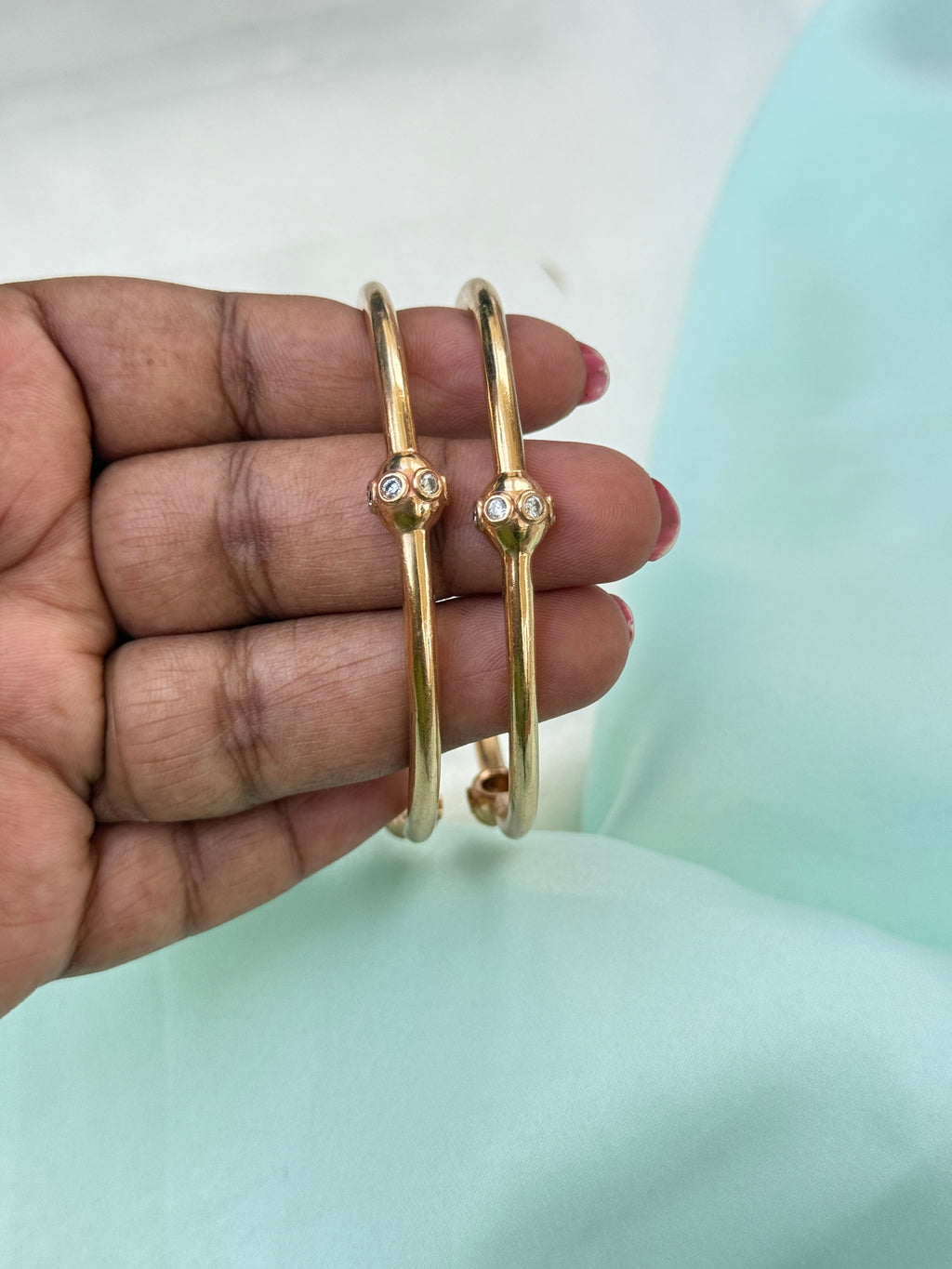Ph033  Panchaloham unpolished  stone dailywear bangles