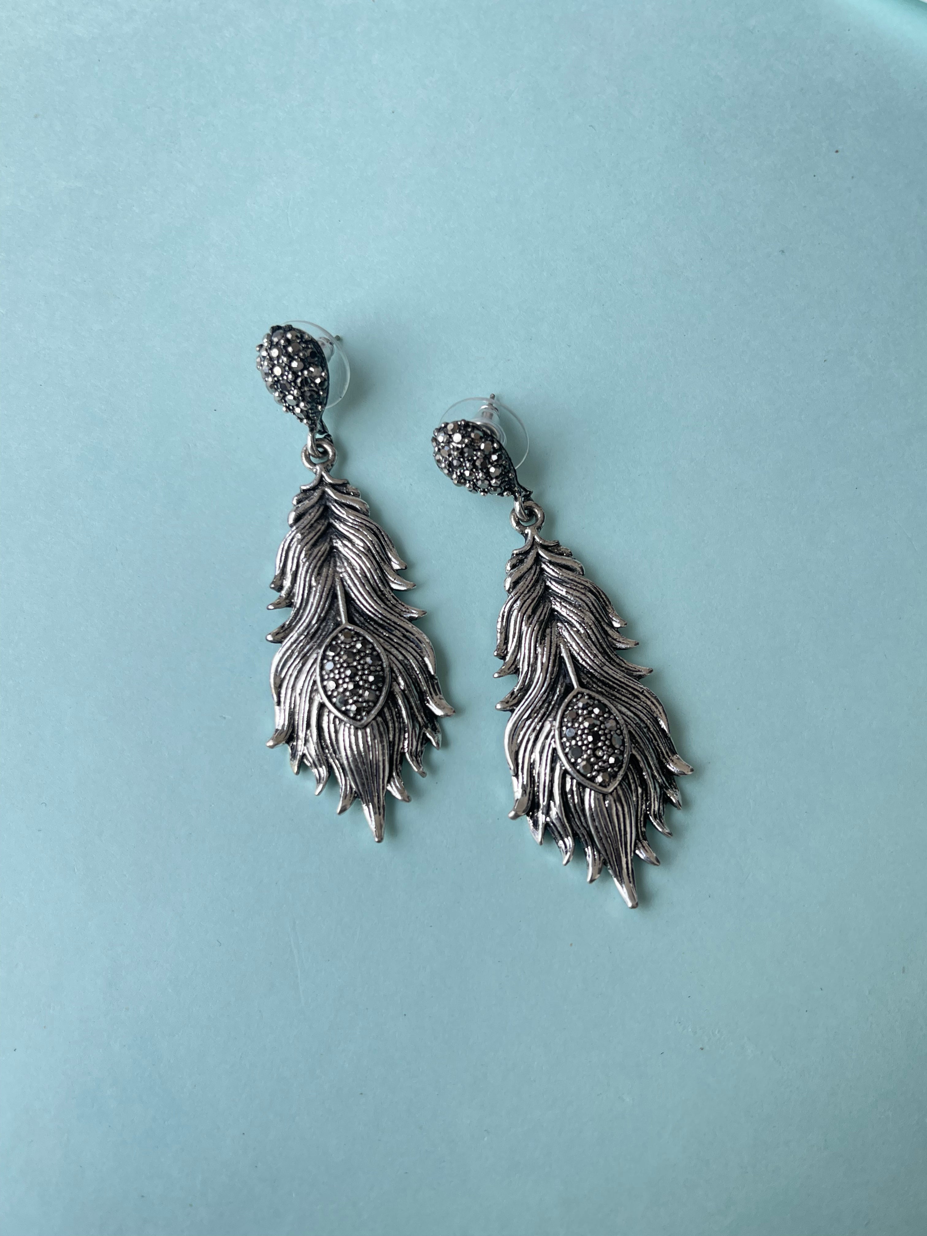 Big leafs Oxidised earrings