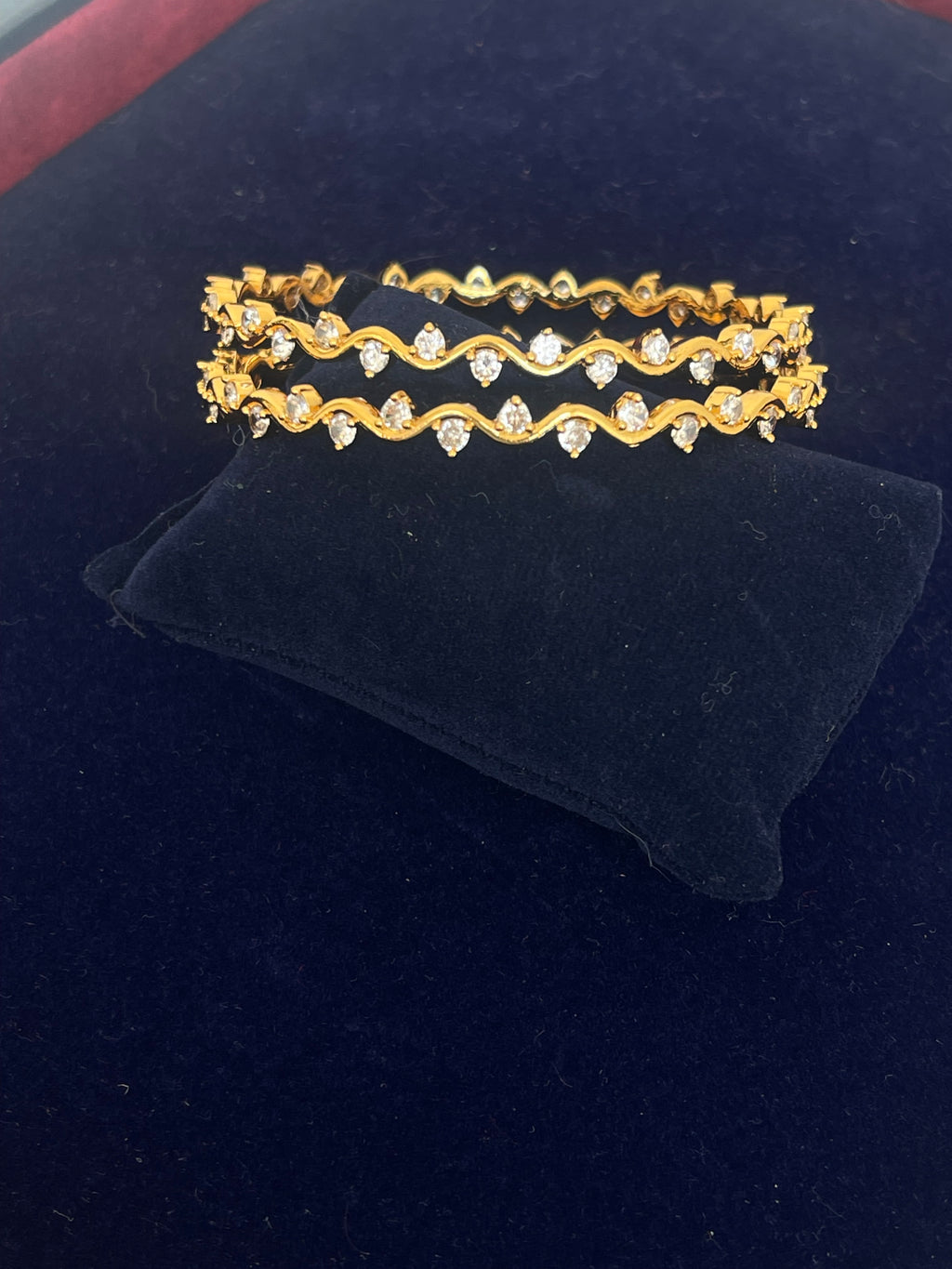 White stone simple bangles