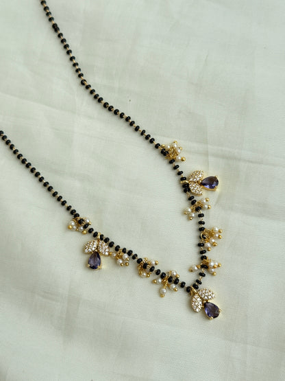Bb005 single line leaf blackbeads in purple and green