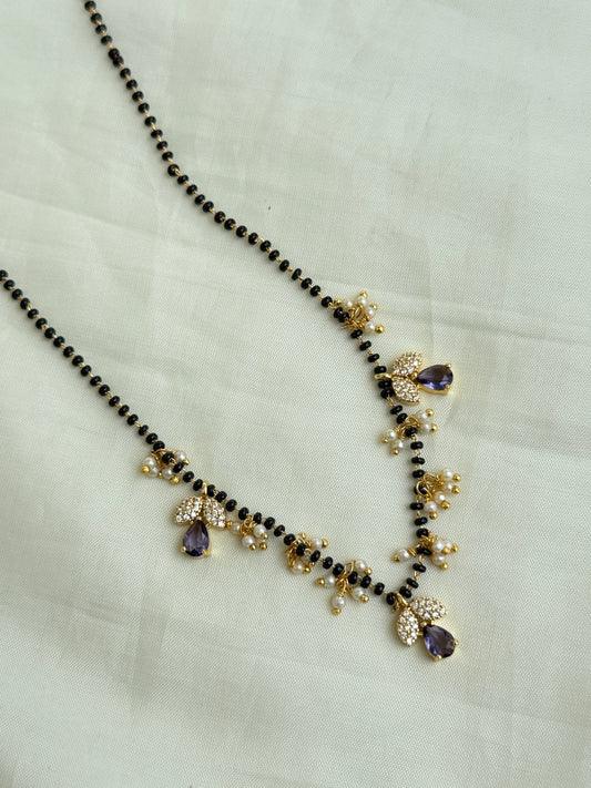 Bb005 single line leaf blackbeads in purple and green
