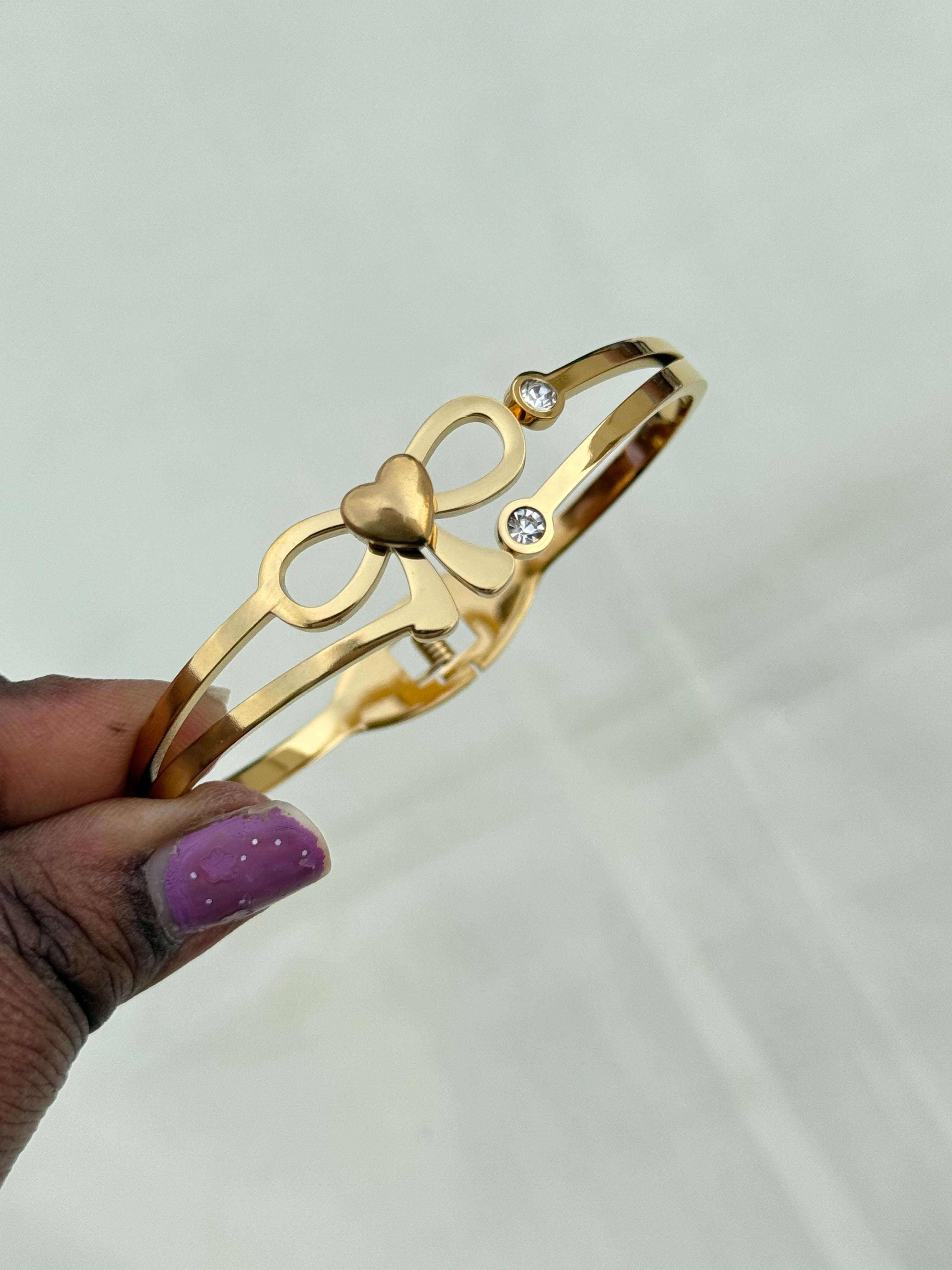 Ab006 bow openable Anti tarnish bracelet