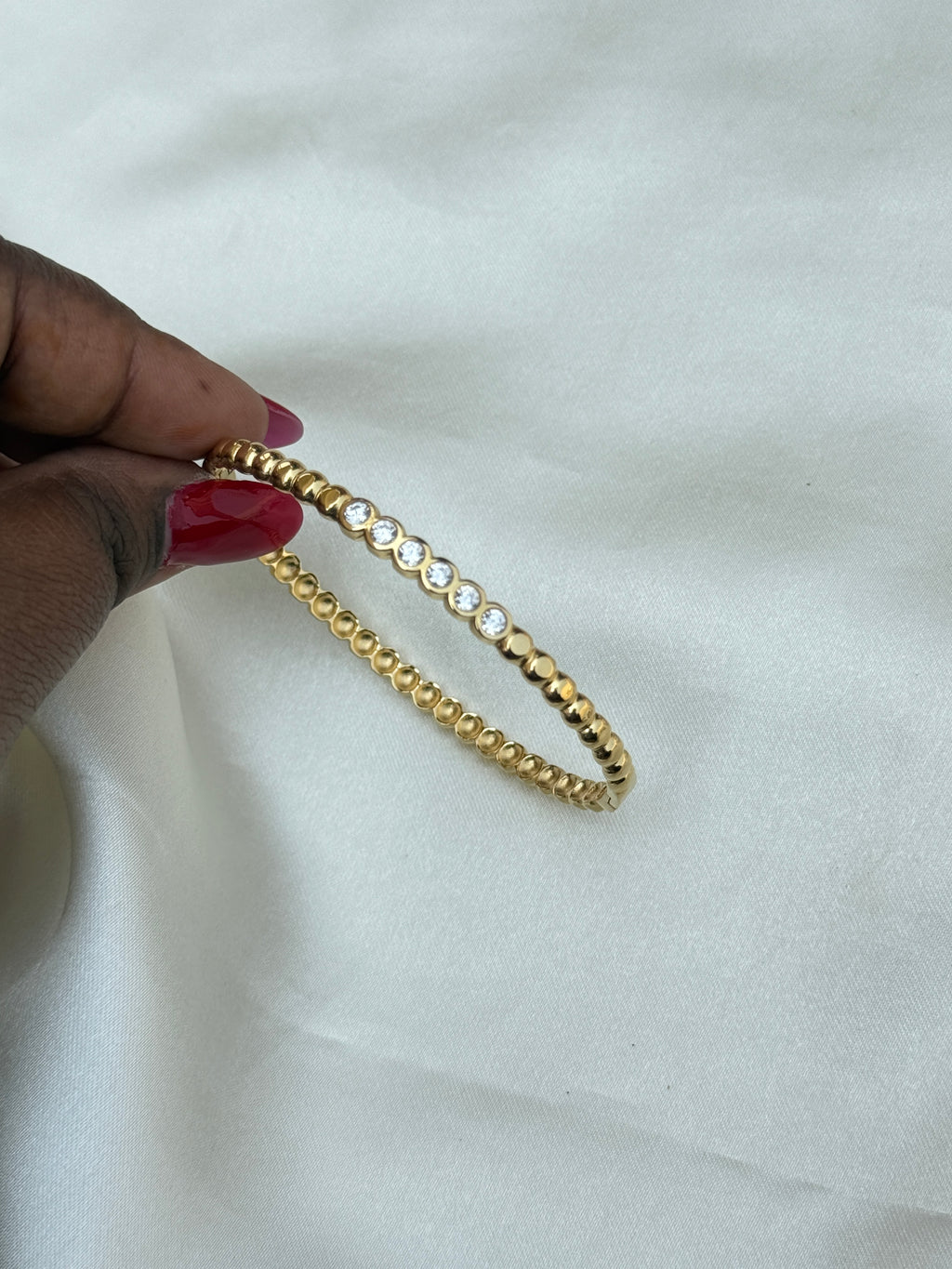 Ab065 anti tarnish 6 stones openable kada bracelet