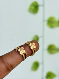 Panchaloham polished flower design toe rings Tr023