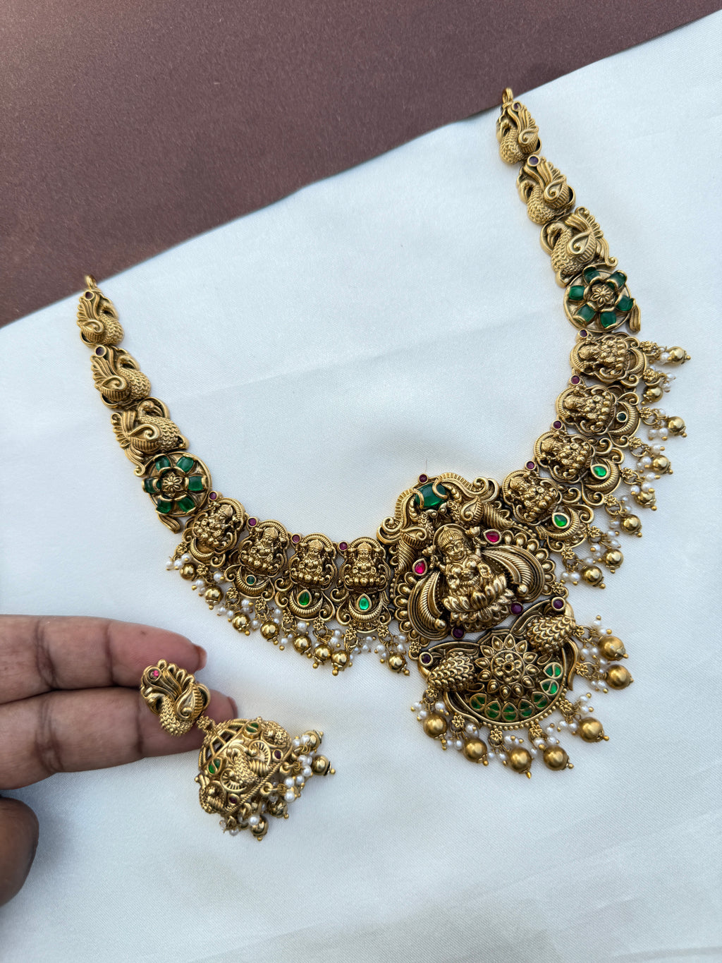 Ns581 nakshi lakshmi devi jadau kundan neckset
