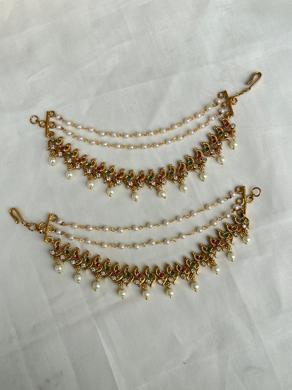 Peacock earchains chempaswaralu