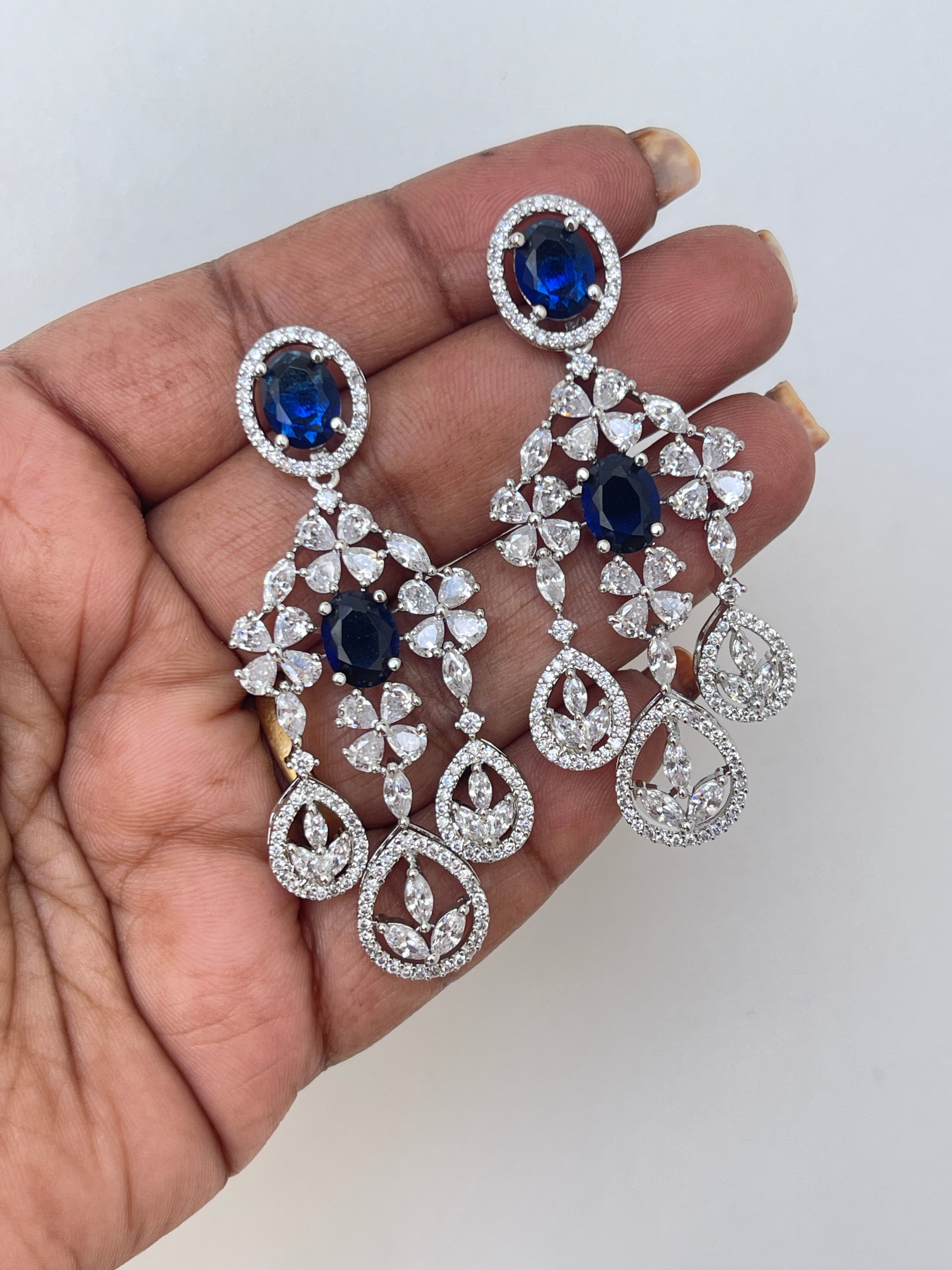 Western blue diamond finish earrings er2018