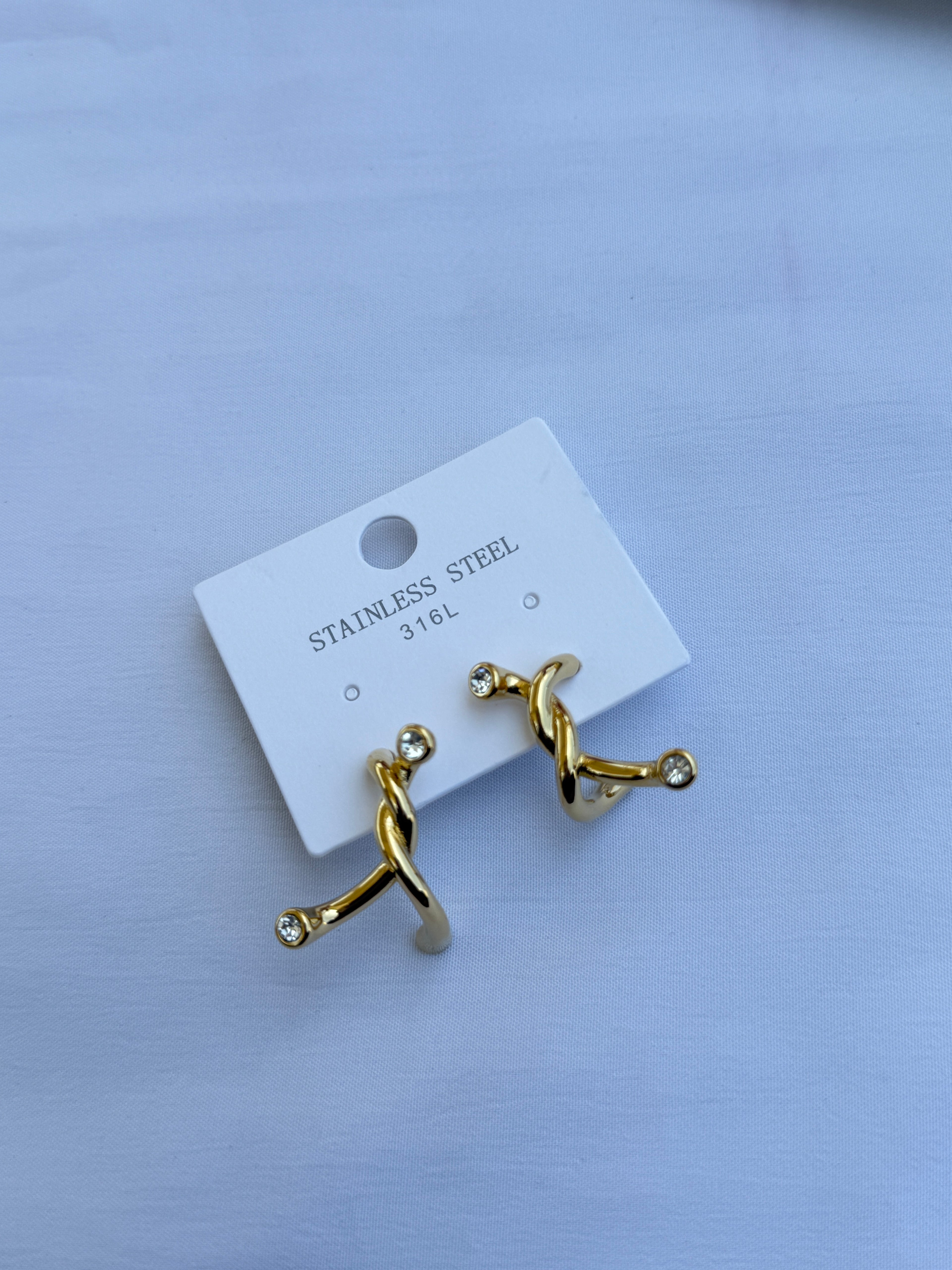 Er021 spiral Anti tarnish western earrings