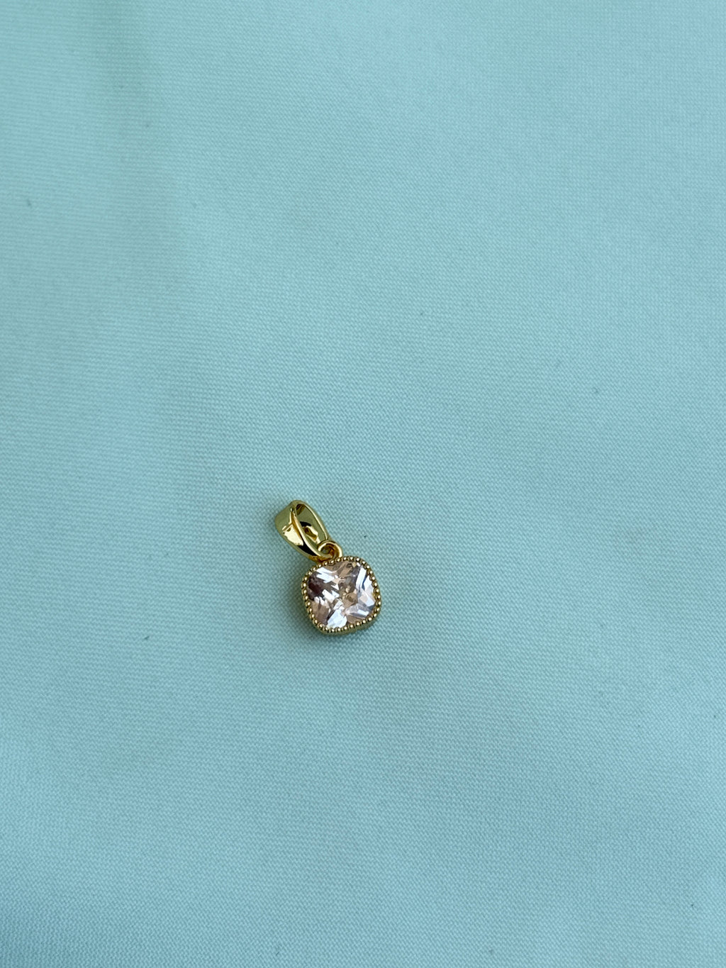 Al026 anti tarnish square stone charm (pendent)