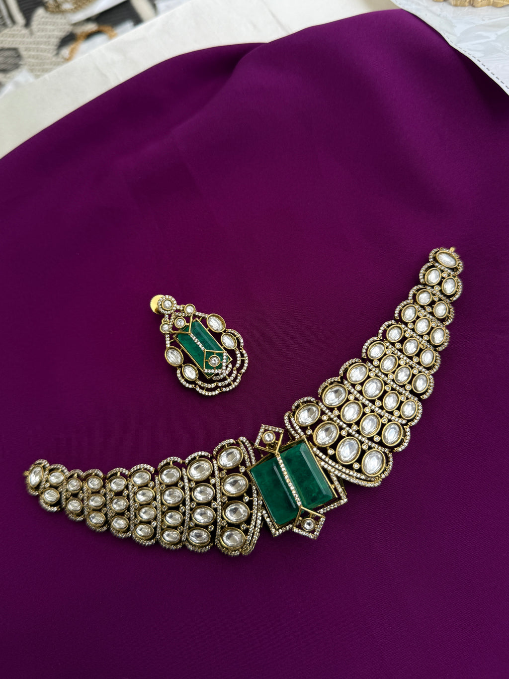 Kante Short Neckset  with earrings ns260