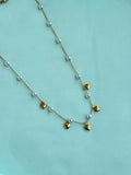 DC115 anti tarnish pearls gold hearts 18inches afdjustable Daily Wear chains