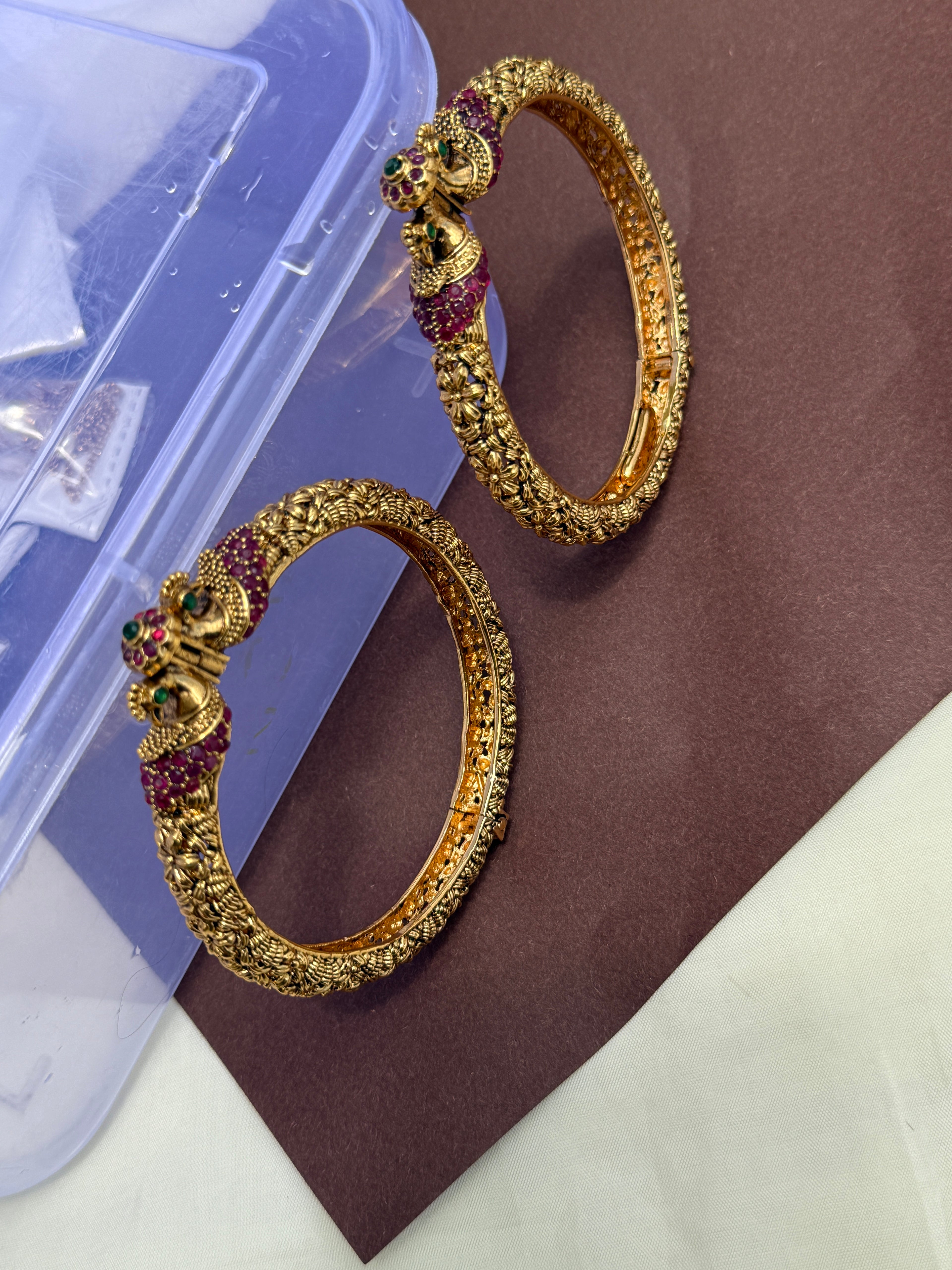 Sb104 openable  dual peacock bangles..!