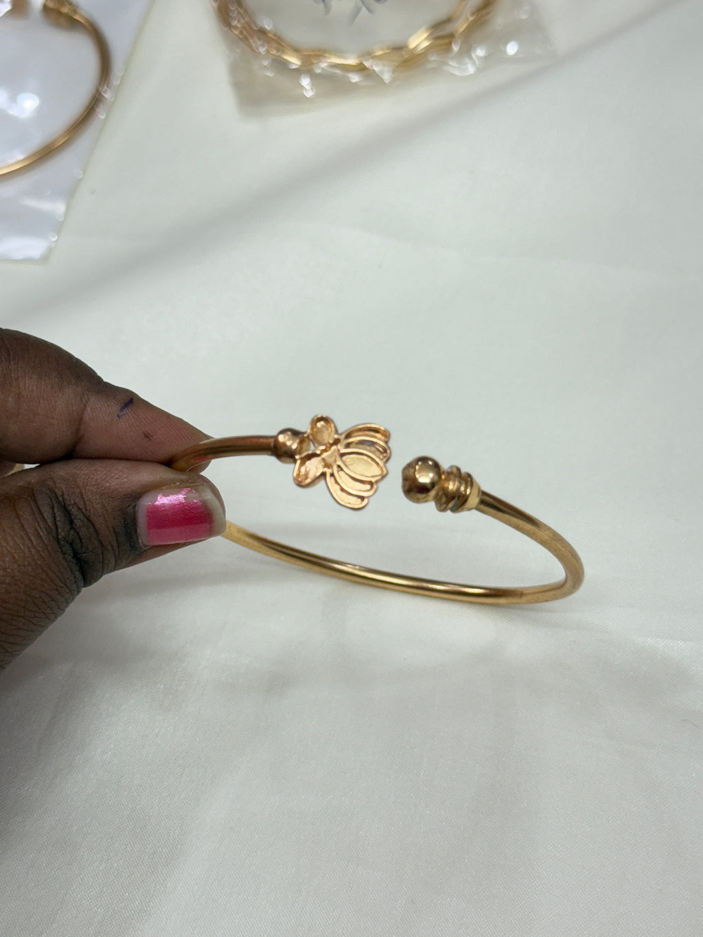 Br530 adjustable panchaloham lotus bracelet