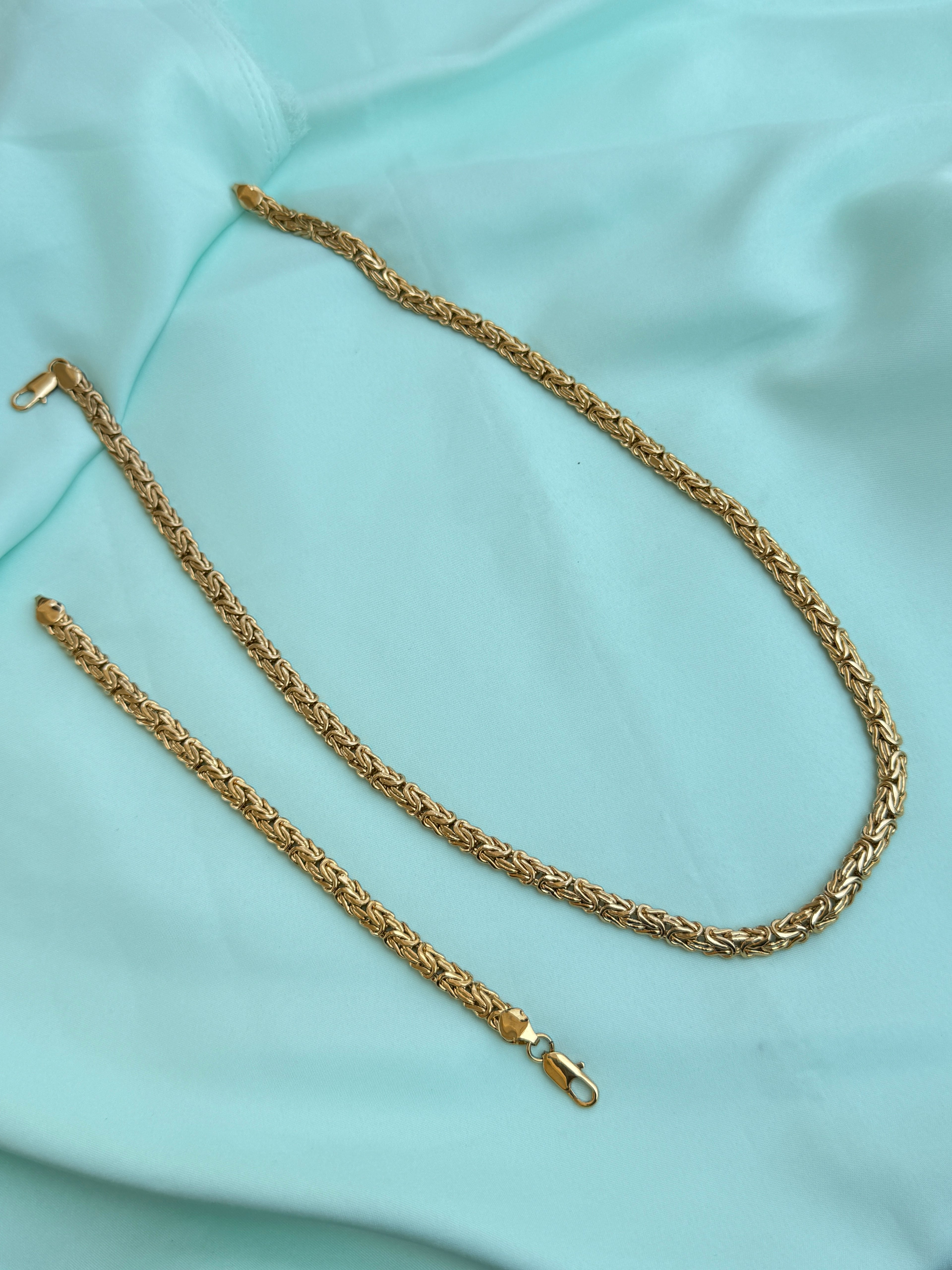 Mn041 anti tarnish combo men's 24inches chain, 8inches chain bracelet