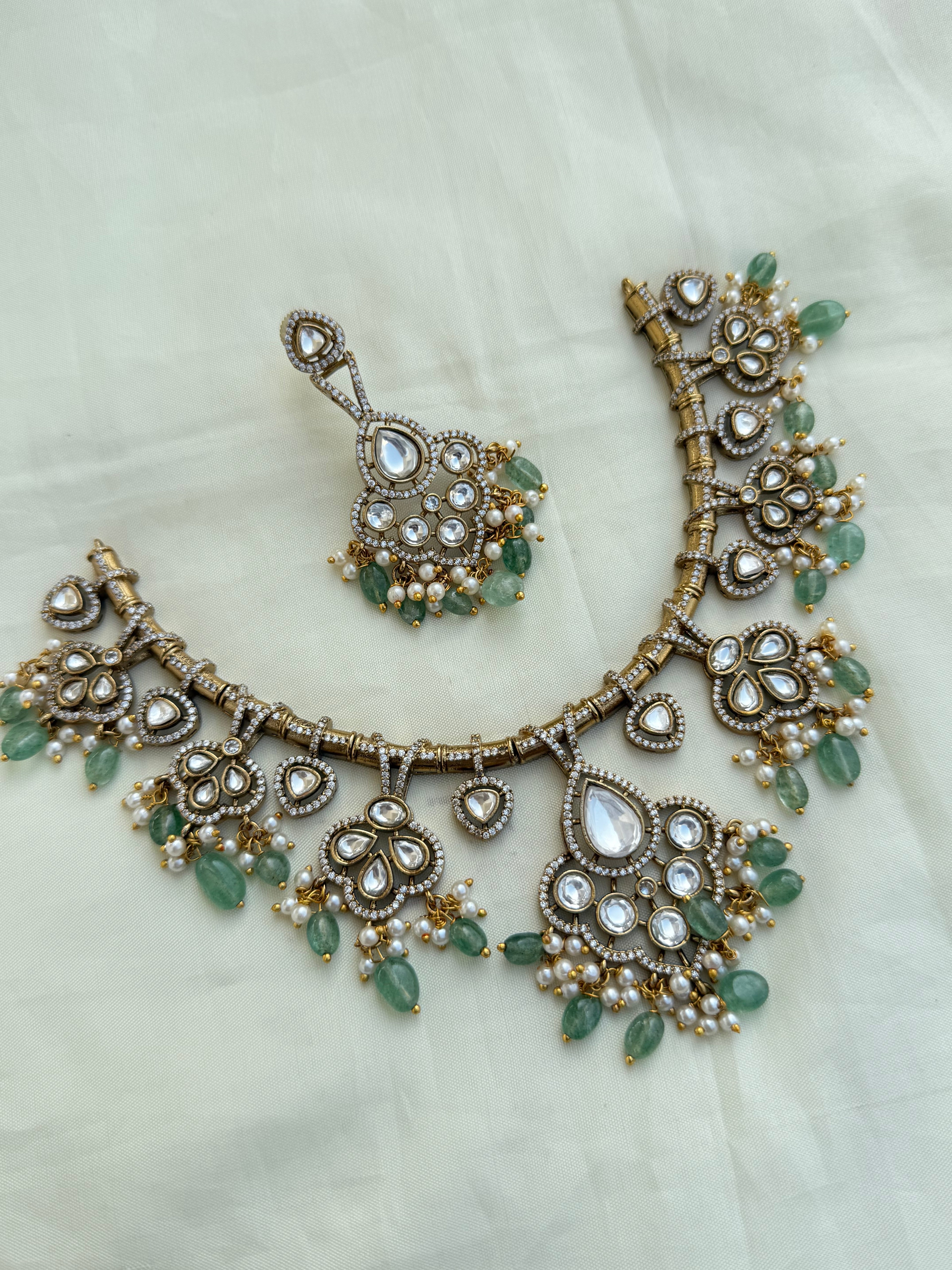 Ns201 moissanaite Neckset with Earrings