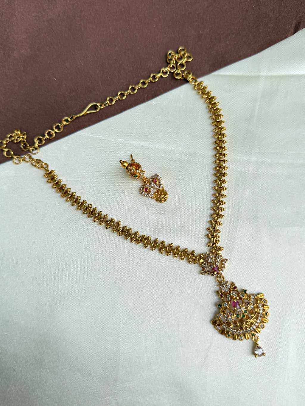 Ns292 multi plain neckset with earrings suits for kids and adults
