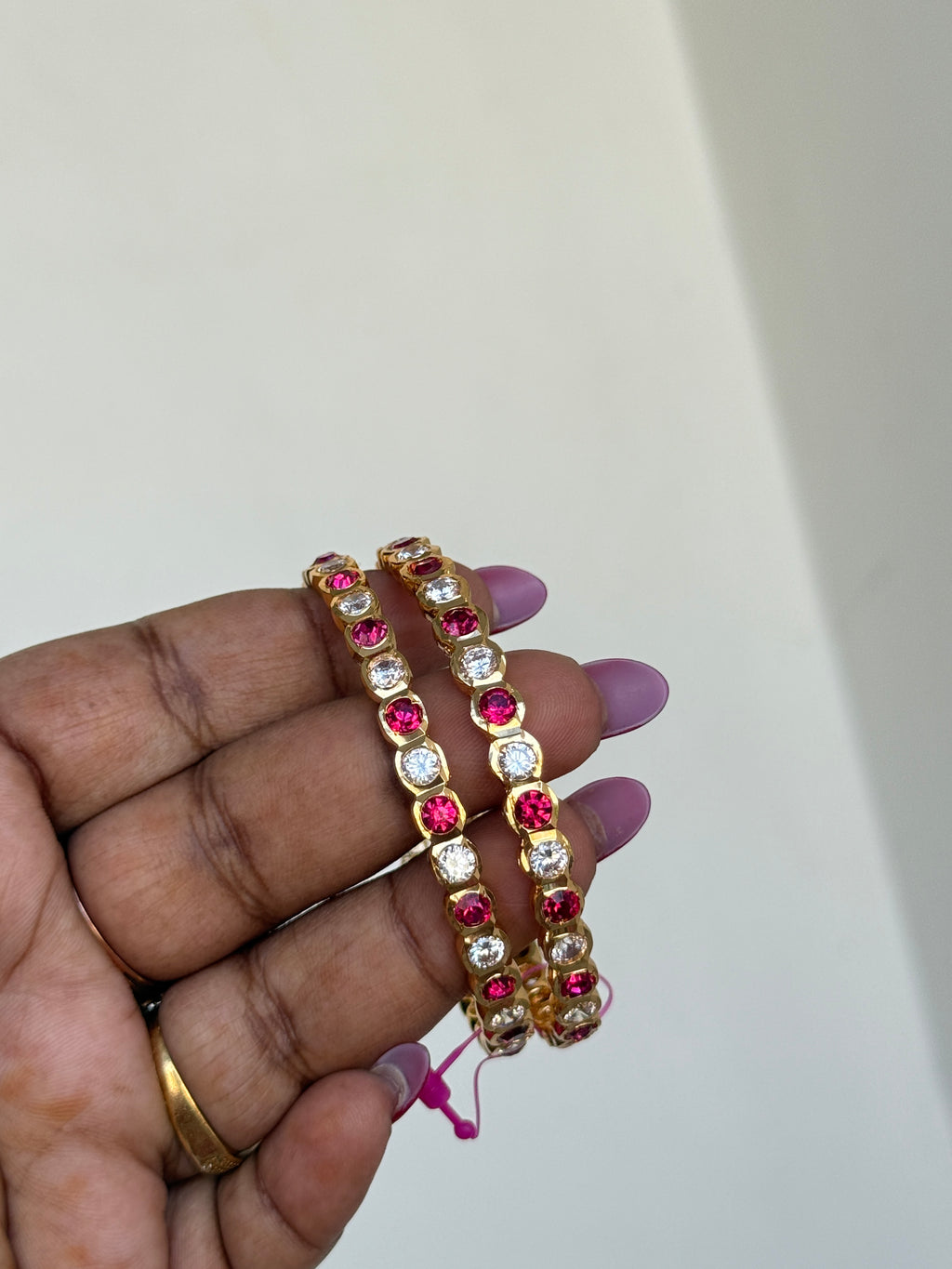 Ph359 panchaloham  multi colour stone bangles