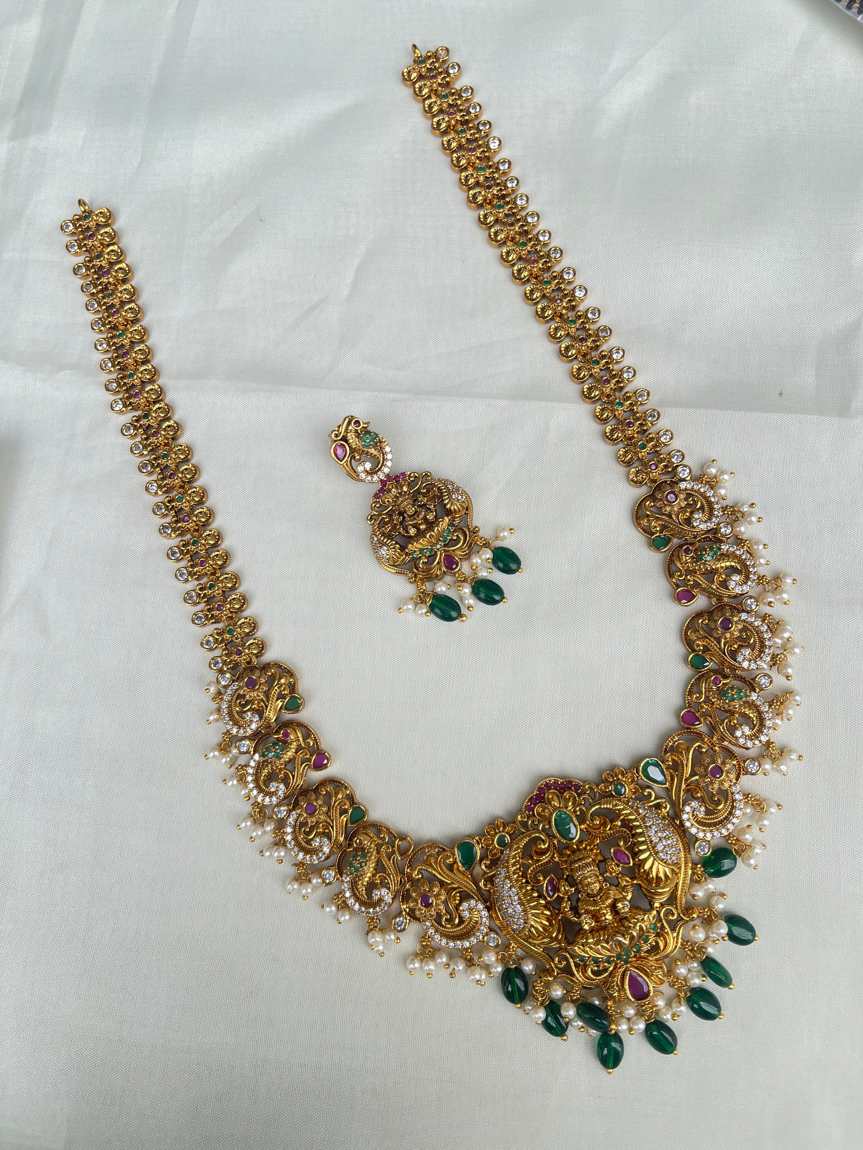 Lakshmi Devi peacock long haram