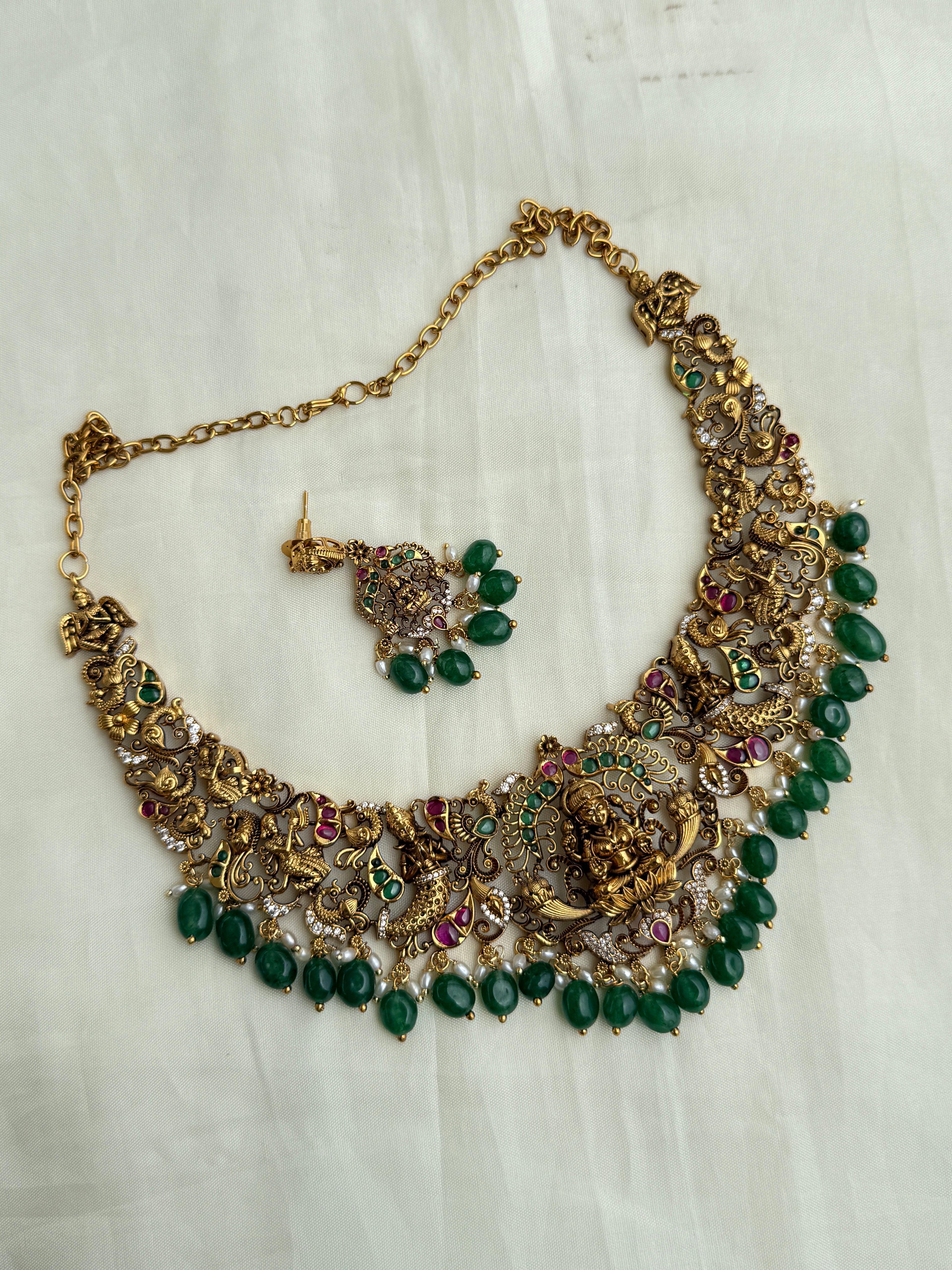 Ns321 kemp lakshmi devi nakshi neckset