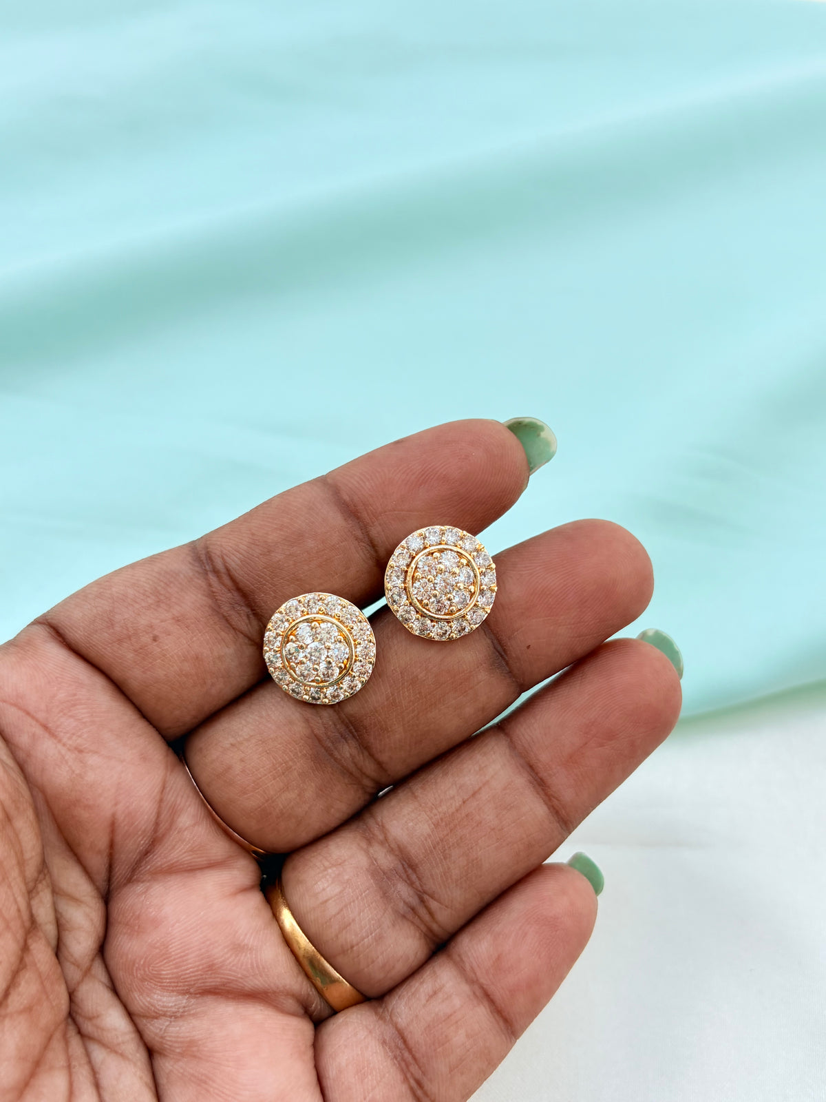 Flower diamond back screw studs st193