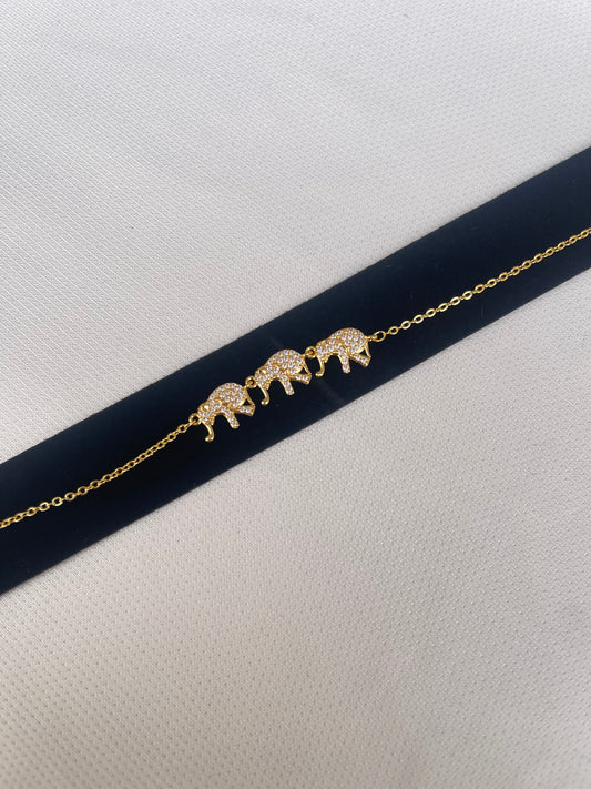 3 elephants adjustable bracelet