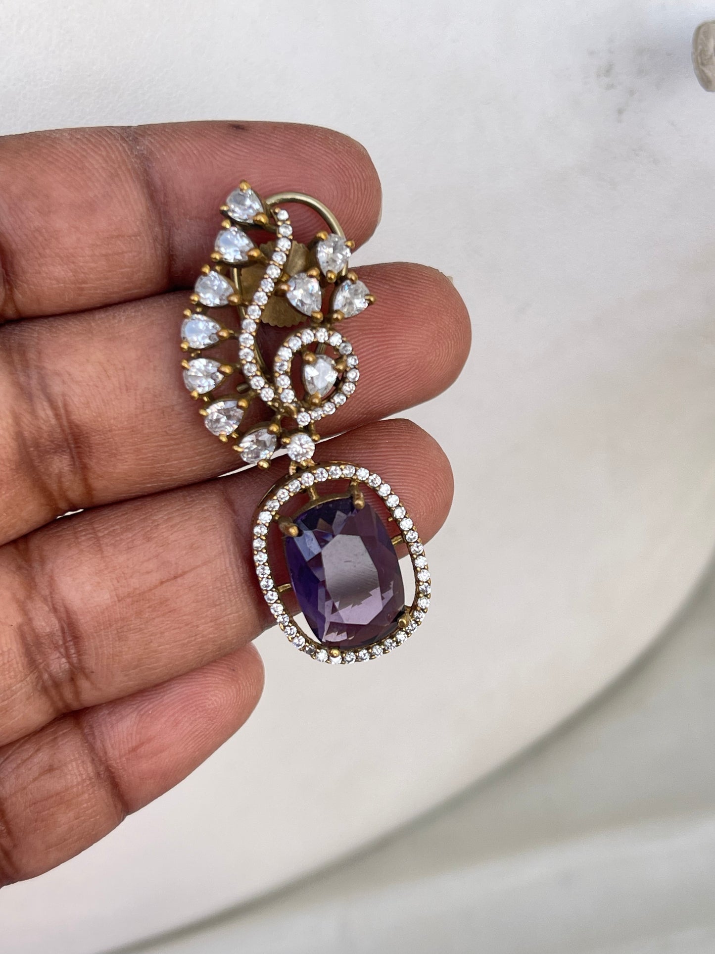 Purple Western earrings