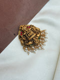 L019elephant Lakshmi devi locket with white pearls can be used for plain Hip Belt aswell