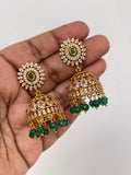 Round butta green beads
