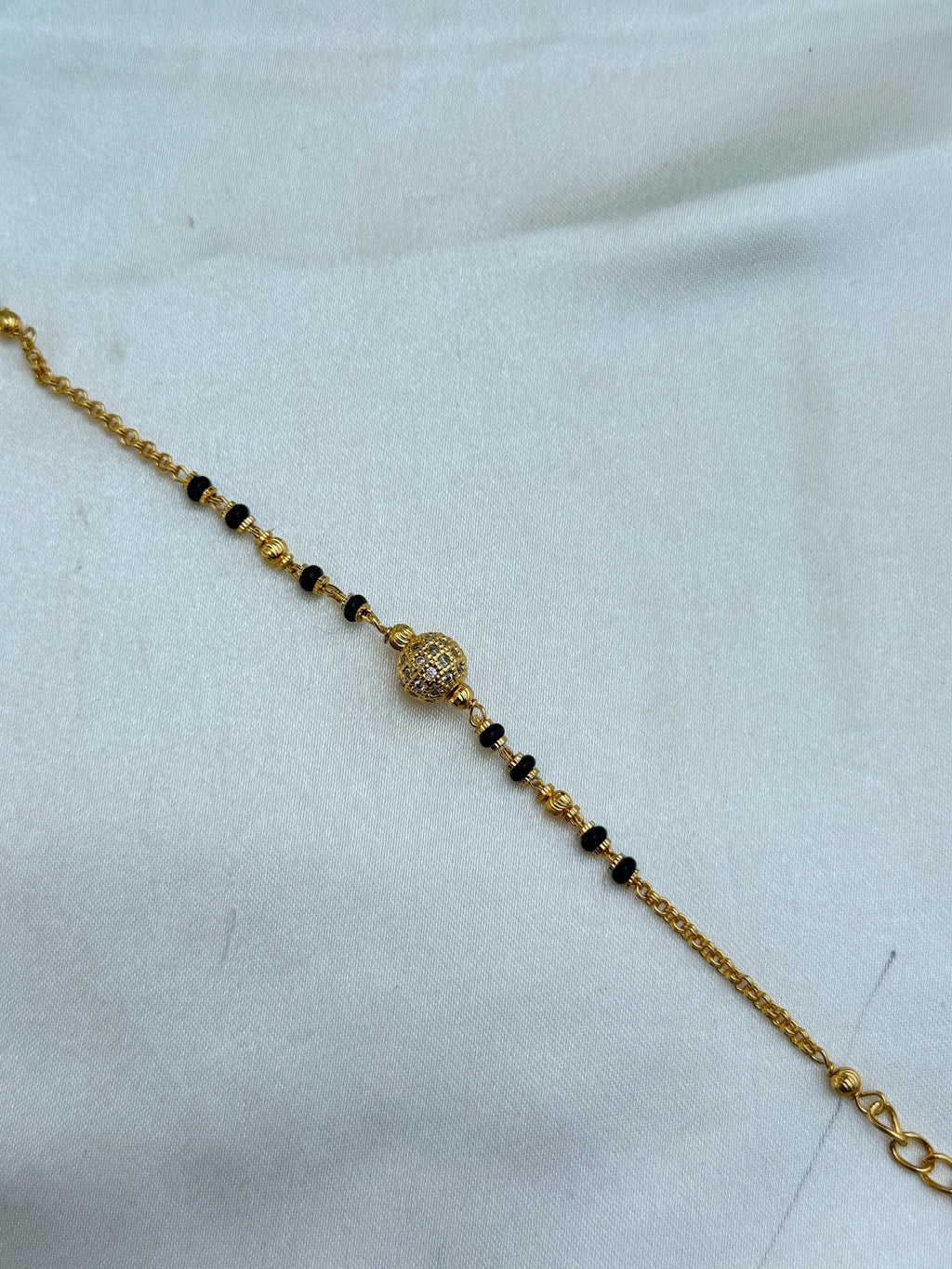 Br537 micro gold  blackbeads gold ball chain bracelet suits for 2.2and 2.4 size