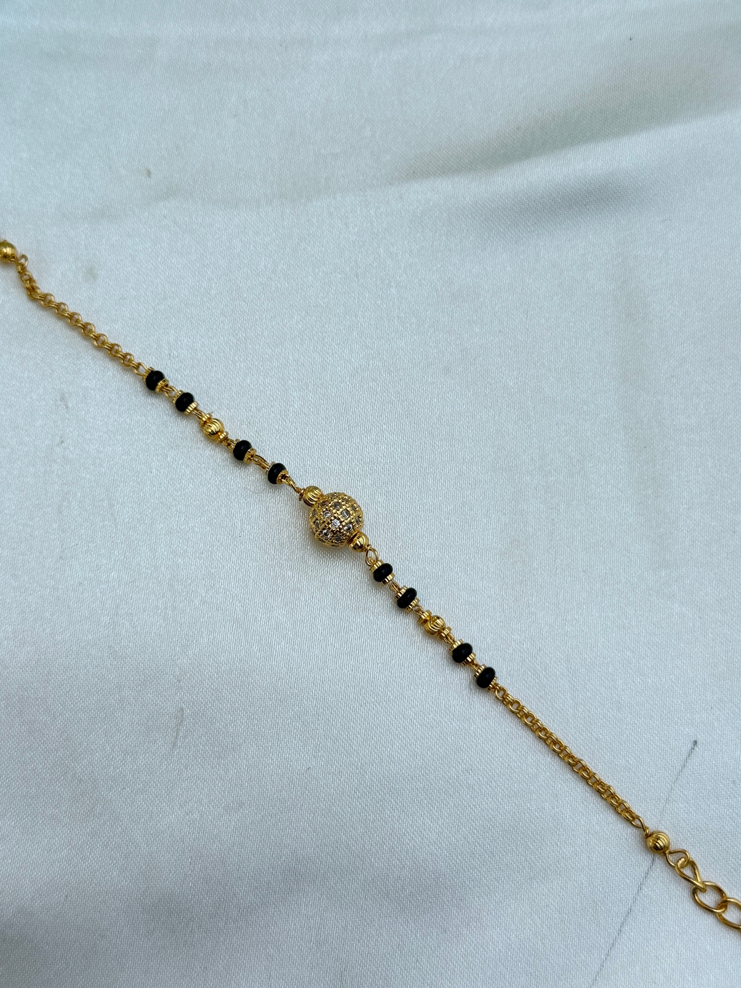 Br537 micro gold  blackbeads gold ball chain bracelet suits for 2.2and 2.4 size
