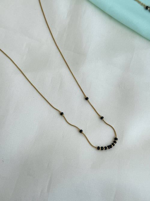Bb126 micro gold single line 17 Inches blackbeads