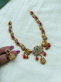 Ns263 elephant lakshmi Devi corals short neckset